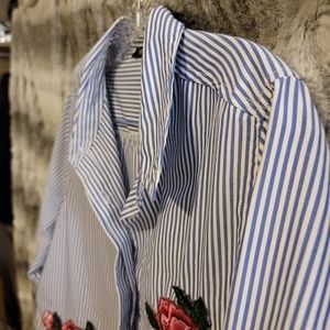 💙 NWOT Striped Button Down Shirt Dress